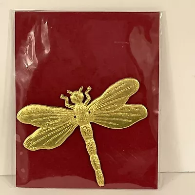Amy's Magic Dragon Fly PAPER Charm Gold Tone 3D Textured Arts Crafts • $3.99