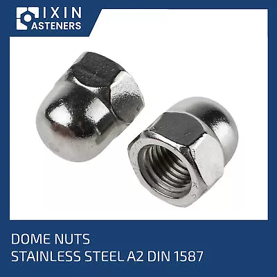 M3 M4 M5 M6 M8 M10 M12 Dome Nuts Hex Domed Nuts Stainless Steel Din 1587 • £0.99