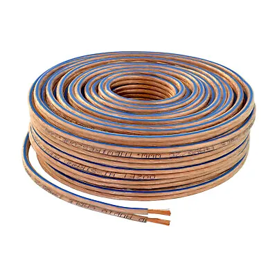 16 Gauge 2 Conductor 16/2 Clear  100ft Speaker Wire For Car/Home Audio • $16.50