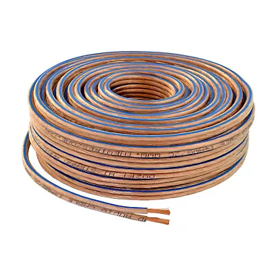 $10 • Buy Car Home Audio Speaker Wire Transparent Clear Cable 16AWG 50ft 16/2 Gauge