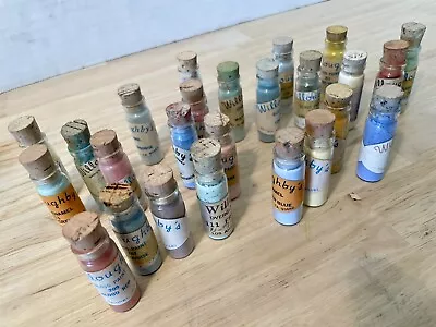 Lot Of 25 -VTG Glass Vials Porcelain Ceramic China Powder Paint WILLOUGHBY’s #X • $59.99