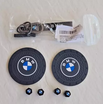 NEW BMW Key FOB Lanyard Strap Key Chain Logo 2 Silicone Coasters Tire Stem Caps • $14.99