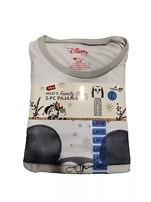 Disney Men's Family Sleep Long Sleeve Mickey Mouse Pajama Set 2 Piece Large • $13.95