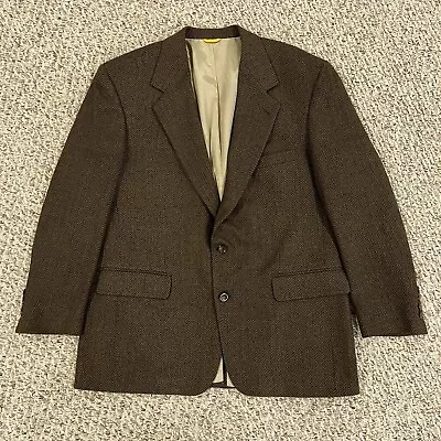 Bill Blass Vintage Blazer Mens Herringbone 42R Made In Usa  • $34.99