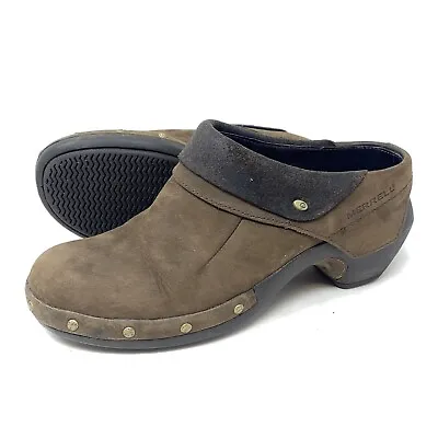 Merrell Shoes Womens Sz 6 Luxe Wrap Bitter Chocolate Clogs J68662 Brown Leather • $19.99