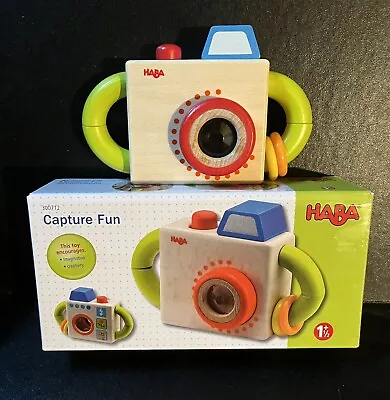 Haba Capture Fun Wooden Camera Toy Rattle Kaleidoscope W/ Original Box 1 1/2+ • $8.99