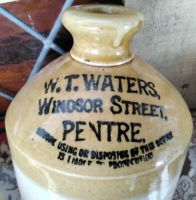 Stoneware Flagon Waters Pentre Treorchy Rhondda Cynon Taf Glamorgan South Wales • £22