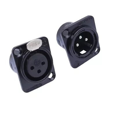 3Pin XLR Socket Male Female Panel Mount Chassis Socket Mic Jack  Audio Connector • £3.55