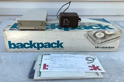 MICROSOLUTIONS BACKPACK QIC80 TAPE BACKUP PARALLEL PORT VTG BOX COMPLETE W/TAPES • $68.99