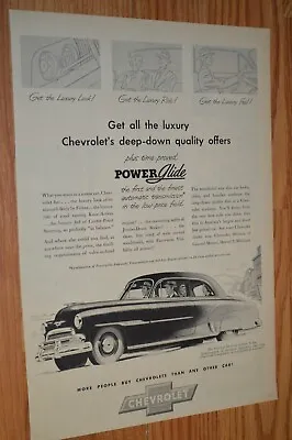 $11.99 • Buy ★★1951 Chevy Styleline De Luxe Original Vintage Advertisement Print Ad-51 Deluxe