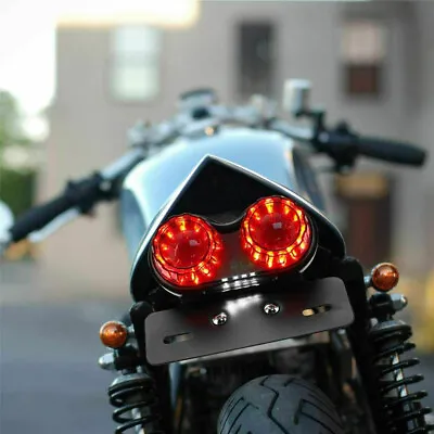 Motorcycle Integrated LED Tail Light Dual Turn Signal Brake License Plate Lamp • $16.87