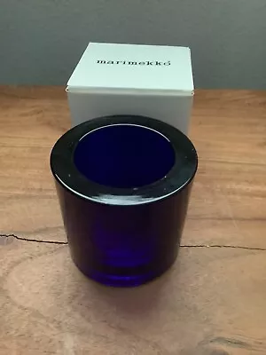 NEW Iittala KIVI Cobalt Blue Glass Votive Candleholder Marimekko 2 3/8” • $23.21