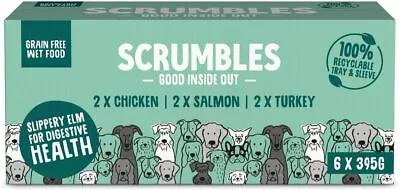 Scrumbles Natural Wet Dog Food Meaty Multipack 6x 395g  • £11.99