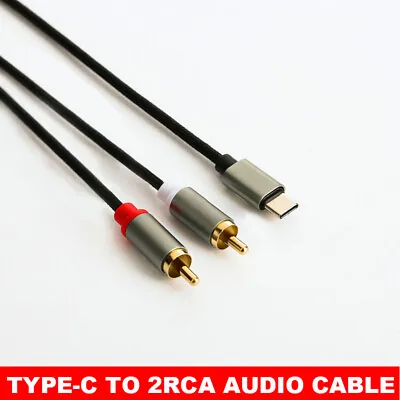 USB Type-C 2 RCA Audio Cable USB-C To 2RCA Jack Converter Adapter Cord • $6.39