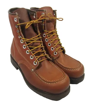 Vintage Moc Toe Work Boots Men 9.5 D Oil Resistant Leather USA Made • $39.99