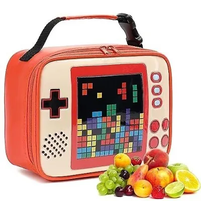 Kids Lunch Box Insulated Lunch Bag GAMER Mini Cooler Leather Lunch Box Back... • $14.99