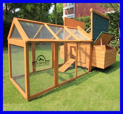 £849.99 • Buy DOUBLE & RUN LARGE DELUXE CHICKEN COOP RABBIT HUTCH NEST HEN HOUSEmm