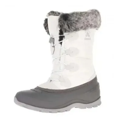 KAMIK MOMENTUM-3 Snow Seam-Sealed Waterproof Plush Faux-Fur Collar Boots WHITE • $89.99