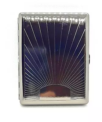 RYO Gun Metal Sunrise Design 100s Size Double Sided Cigarette Case • $7.99