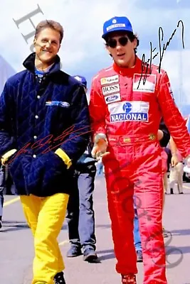 Michael Schumacher & Ayrton Senna Walking Awesome Beautiful 7X5 Signed F1 Photo. • $7.57