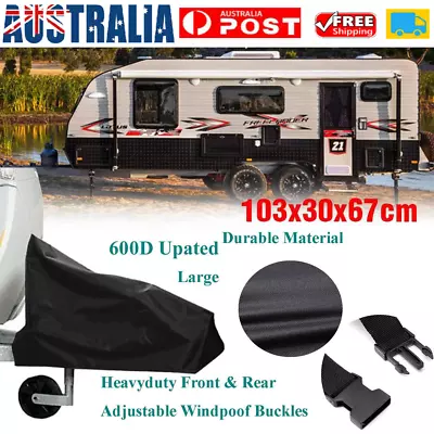 600D Heavyduty Caravan Drawbar Tow Hitch Cover Camper Trailer With Buckles Large • $18.97