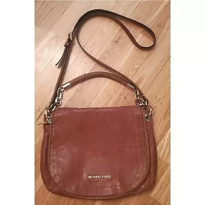 Michael Kors Stanthorpe Distressed Brown Leather Saddle Bag • $50