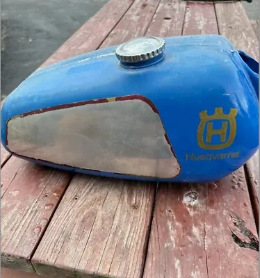 1970s Husqvarna Vintage Motorcycle Blue Gas Tank Rare Fuel Tank Enduro? • $380