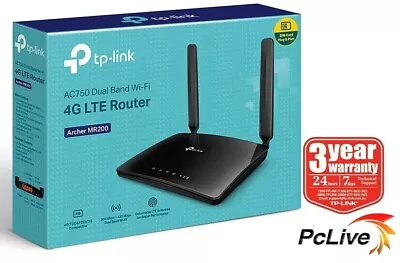 NEW TP-Link Archer MR200 V5 750Mbps Wireless Dual Band 4G LTE Router SIM Card • $143