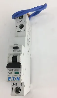 Eaton RCBO 40 Amp 30mA Type C 40A Memshield 3 C40 EMCH140R30 • £15