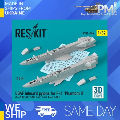 Reskit RS32-0446 1/32 USAF Inboard Pylons For F-4  Phantom II  F-4С RF-4С F-4D • $25.10