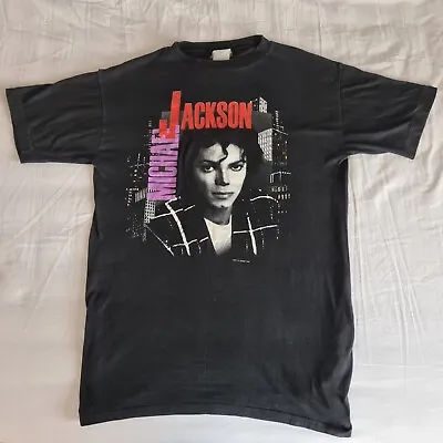 MICHAEL JACKSON Bad Tour 1988 Vintage T-Shirt  Size L With Concert Ticket • £85