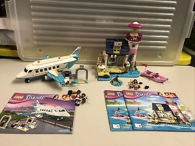 Lego 2 Set-Friends Girls 41100 Private Jet Airplane & 41094 Heartlake Lighthouse • $70