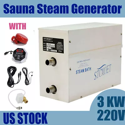 Self-draining Steam Sauna Electric Generator Kit 3KW 220V For Home Commercial US • $250.65