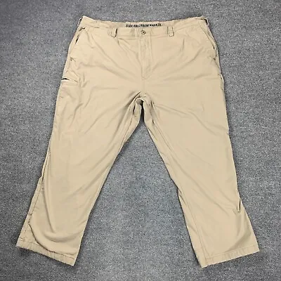 Duluth Trading Mens Pants 46x30 Relaxed Brown Flex Ballroom Khakis Flannel Lined • $23.96