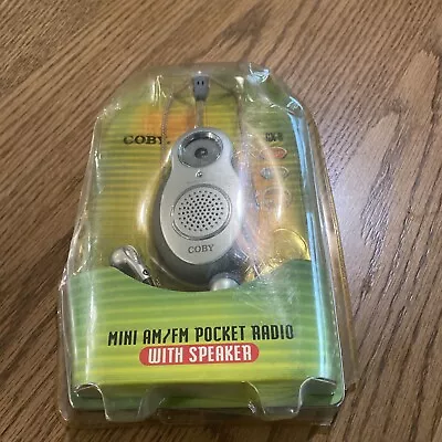 Coby CX-8 Portable Mini Am/Fm Pocket RadioW/Speaker & Earphones Silver 2002 New • $7.95