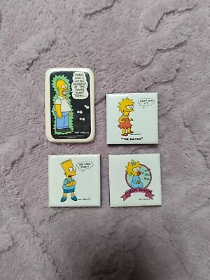 Lot Of 4 The Simpsons Refrigerator Magnets Bart Simpson Vintage Ceramic • $10