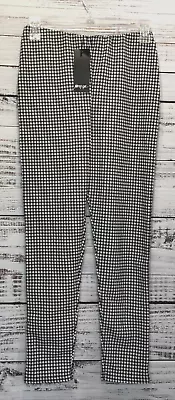 Nasty Gal Leggings Womens 4 Black White Houndstooth Lightweight Stretch Ladies • $10.93