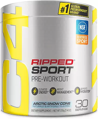 NSF Certified Pre Workout Powder -C4 Ripped Sport Fruit Punch Flavor • $36.02