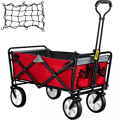 VEVOR Folding Wagon Cart Collapsible Folding Garden Cart W/ Shade Beach Utility • $65.99