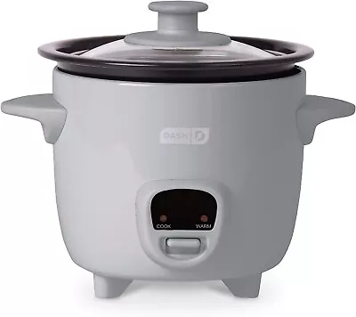 Dash Mini Rice Cooker Steamer Nonstck Warming 2 Cup Oatmeal Gray Store Display • $19.99