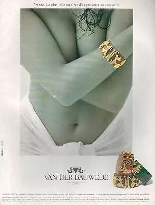 ▬► PUBLICITE ADVERTISING Bracelet Joaillers VAN DER BAUWEDE 1994 • $3.20