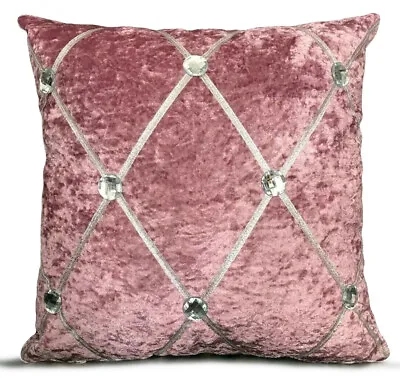 Large Crush Velvet Diamante Chesterfield Cushions Or  Covers 3 Sizes 5 Colors • £7.99