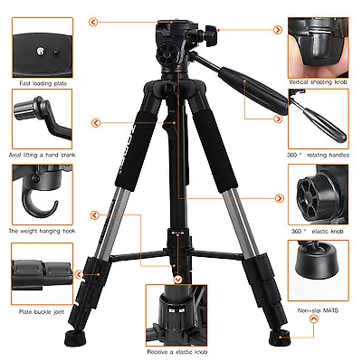 ZOMEI Q111 Professional Aluminium Portable Travel Tripod For Canon DSLR Camera • £23.99