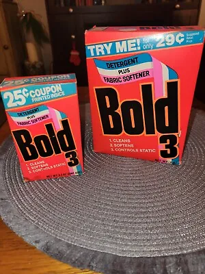  2  BOLD 3 Laundry Detergent Vintage New Unopened  Powder 7 Oz And  3.3 Oz • $29.50