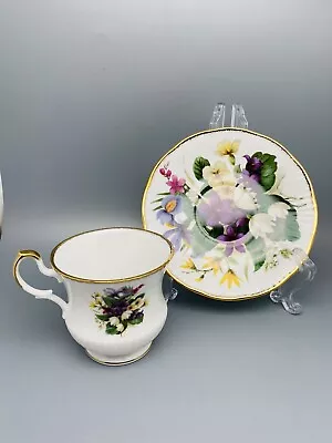 Vintage Elizabethan Bone China Tea Cup And Saucer Flowers Of The Spring Season • $18.89