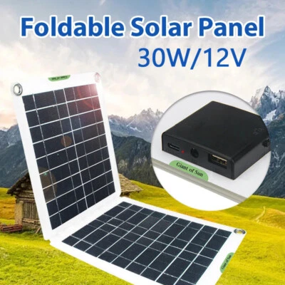 £13.93 • Buy Portable 30W 12V Solar Panel Trickle Battery Charger For Car Van Caravan Boat