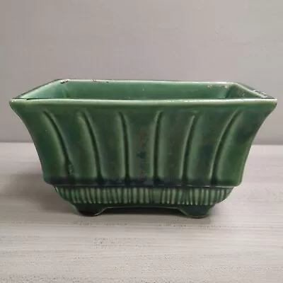 Vintage USA Green Pottery Planter Decor • $9.99