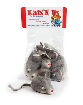 Real Rabbit Fur Mouse Cat Toy - 5 Pak • $7.99