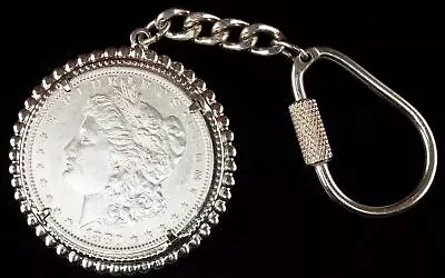 1880 Morgan Dollar Western Silver Tone Key Chain W/Screw Lock • $75