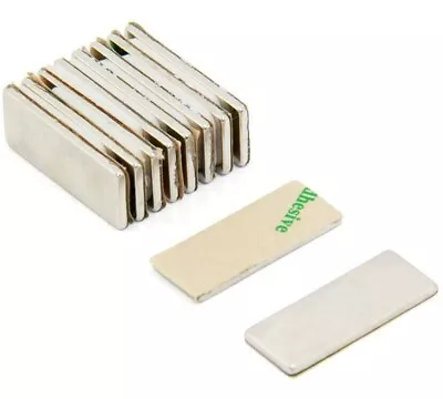 Lot 50 100 25x10x2mm Block Magnets  Adhesive Backed Neodymium Rare Earth N50 • $12.99